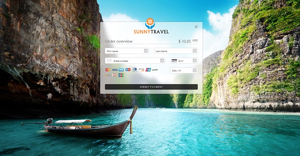 Paymentpage Sunny Travel
