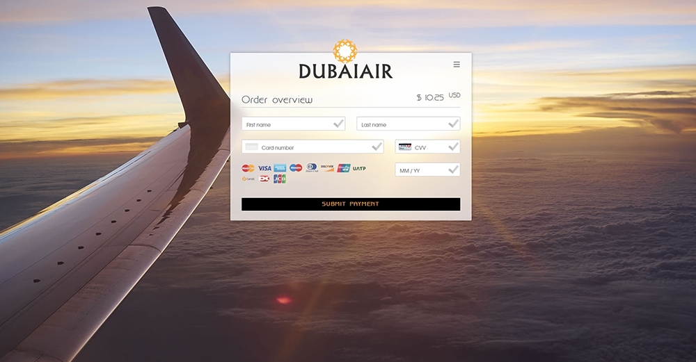Paymentpage Travel Dubai Air