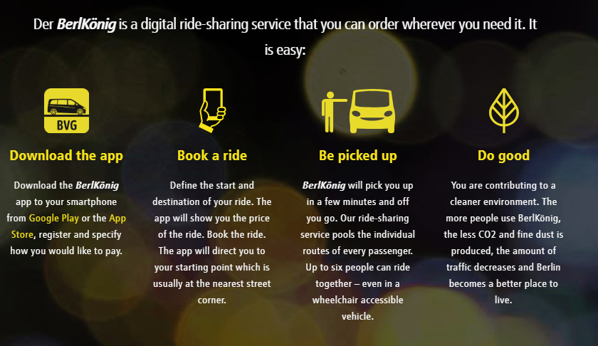 Berlkönig, BVG's digital ride-share service