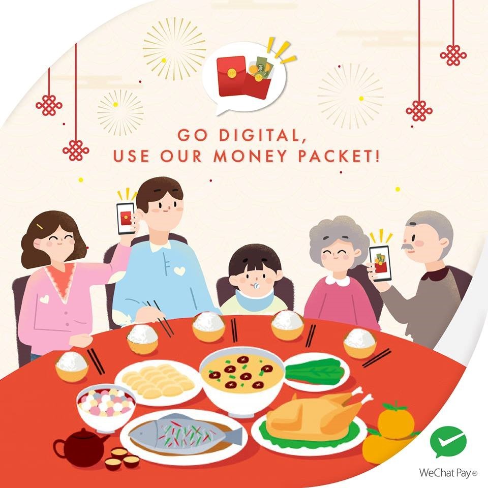 WeChat Pay’s campaigns to digitally send the traditional small “red envelopes” for Lunar New Year is an example of how digital payment has become even more popular (source: WeChat Pay).